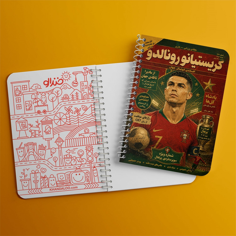 دفتر طراحی 50 برگ خندالو طرح کریستیانو رونالدو (Cristiano Ronaldo) کد F14693