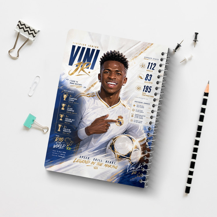 دفتر طراحی 50 برگ خندالو طرح وینیسیوس جونیور (Vinicius Junior) کد F14663