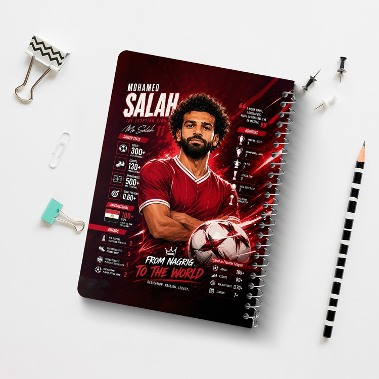 دفتر طراحی 50 برگ خندالو طرح محمد صلاح (Mohamed Salah) کد F14658