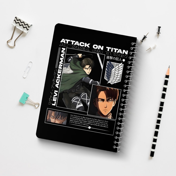 دفتر طراحی 50 برگ خندالو طرح لیوای اتک آن تایتان (Attack On Titan) کد F14595
