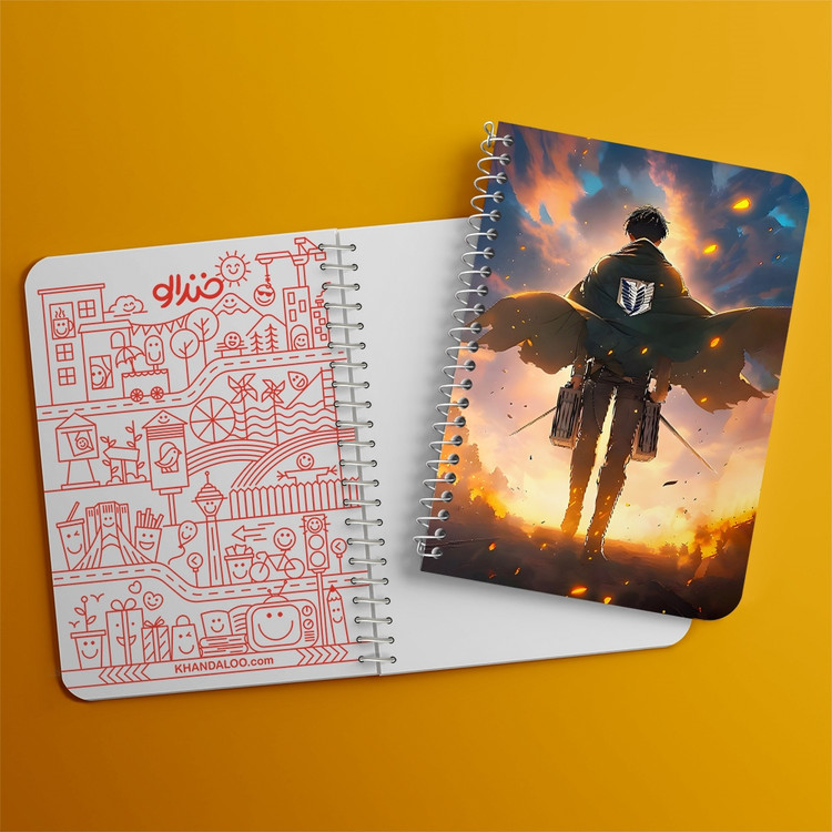 دفتر طراحی 50 برگ خندالو طرح اتک آن تایتان (Attack On Titan) کد F14516