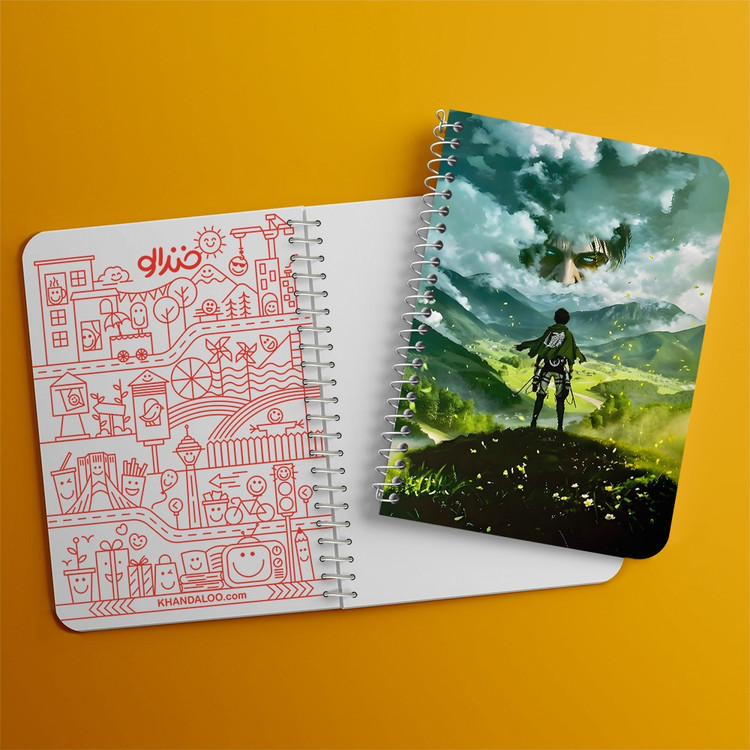 دفتر طراحی 50 برگ خندالو طرح اتک آن تایتان (Attack On Titan) کد F14514