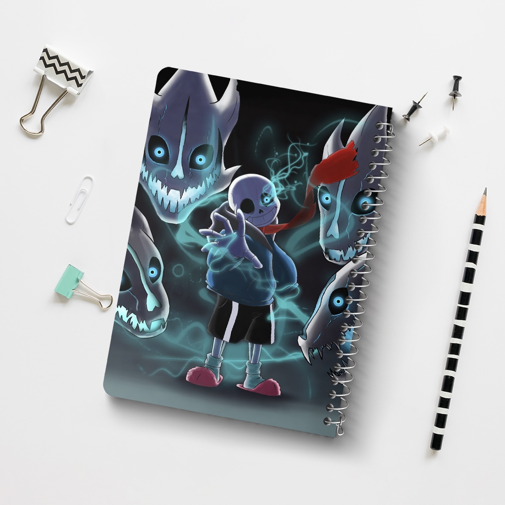 دفتر طراحی 50 برگ خندالو طرح آندرتیل (Undertale) کد F14440