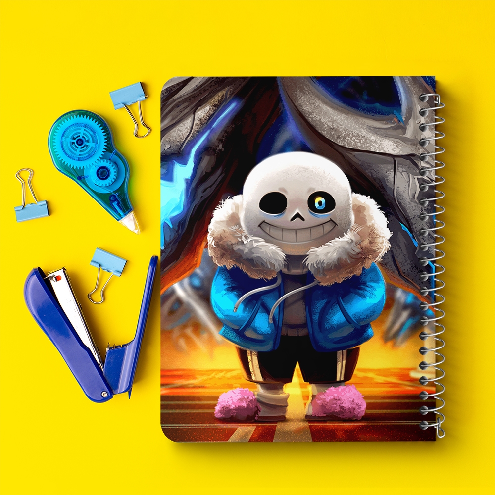 دفتر طراحی 50 برگ خندالو طرح آندرتیل (Undertale) کد F14437