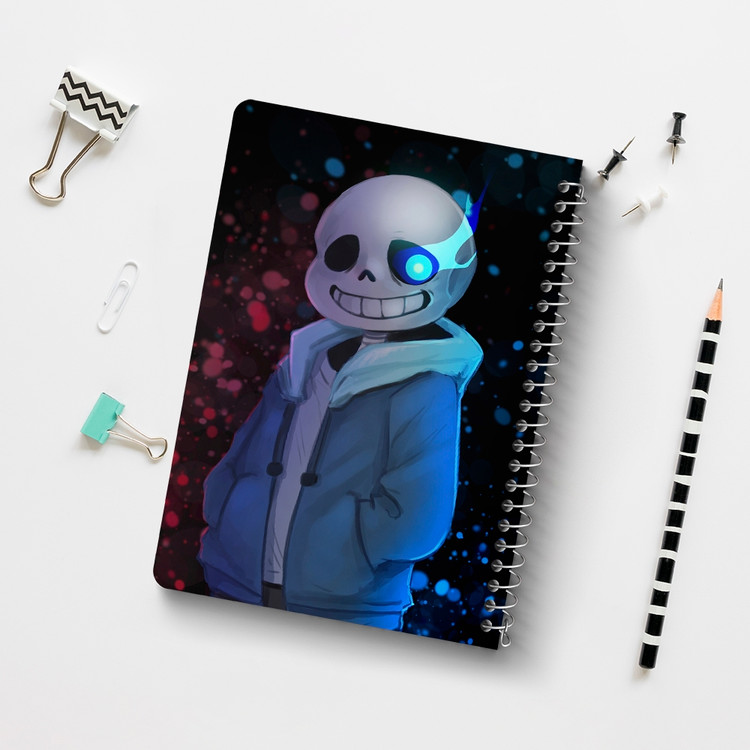 دفتر طراحی 50 برگ خندالو طرح آندرتیل (Undertale) کد F14435