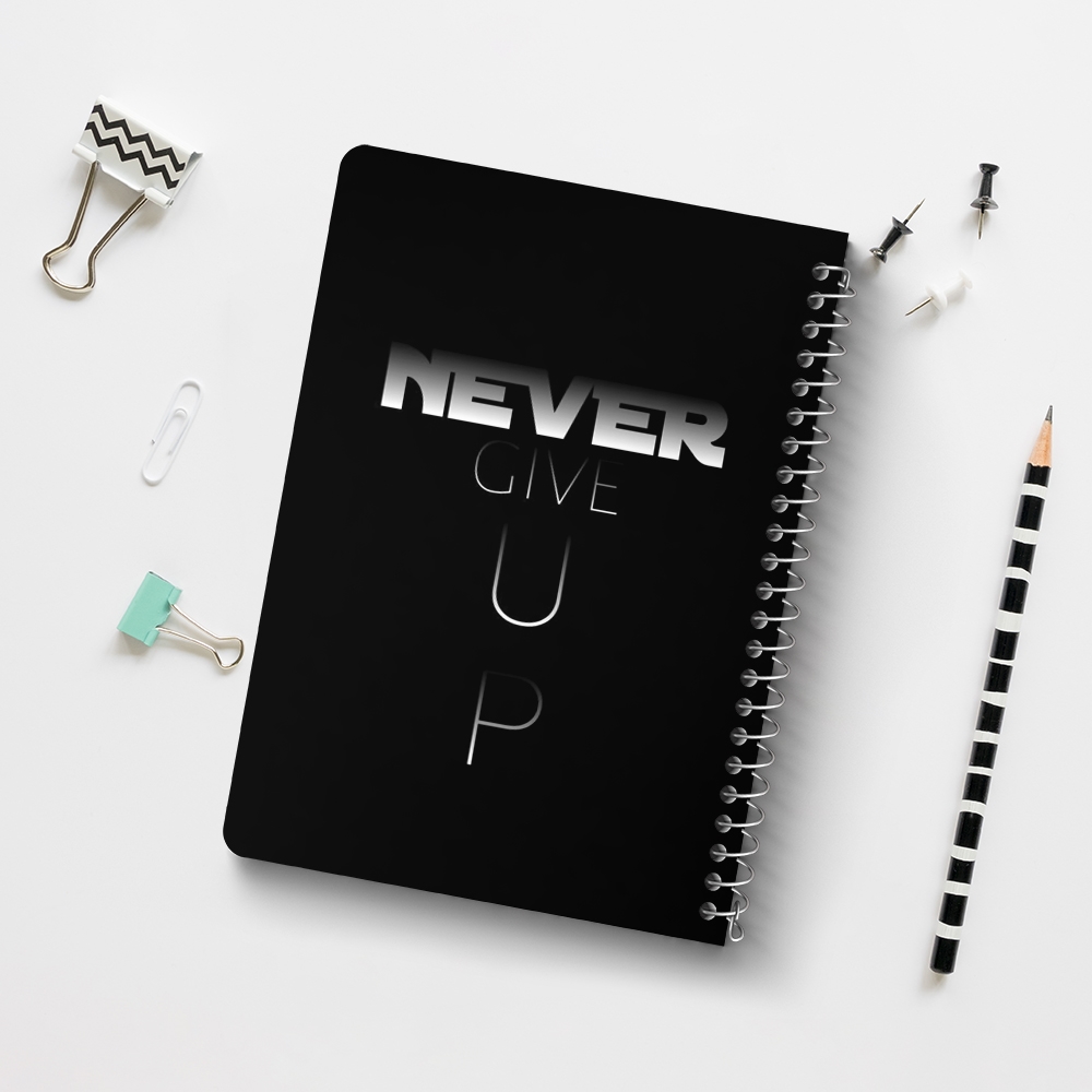 دفتر طراحی 50 برگ خندالو طرح Never Give Up کد F14426