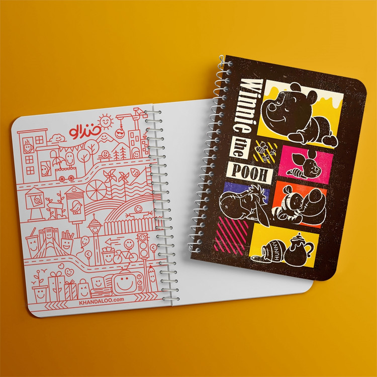 دفتر طراحی 50 برگ خندالو طرح خرس پو (Winnie the Pooh) کد N9795