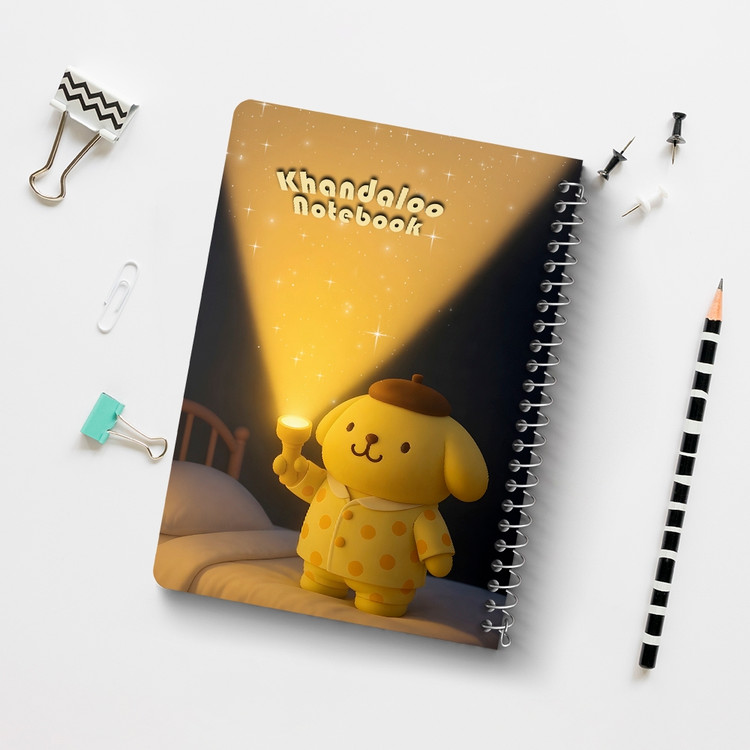 دفتر طراحی 50 برگ خندالو طرح پوم پوم پورین (Pompompurin) کد N9727