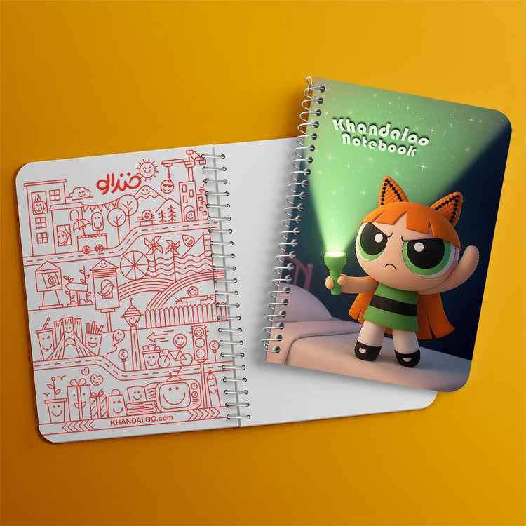 دفتر طراحی 50 برگ خندالو طرح پاورپاف گرلز (The Powerpuff Girls) کد N9726