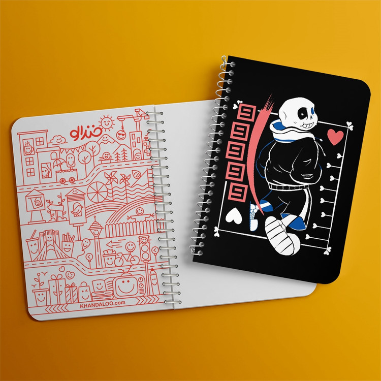 دفتر طراحی 50 برگ خندالو طرح سنس آندرتیل (Undertale) کد N9684