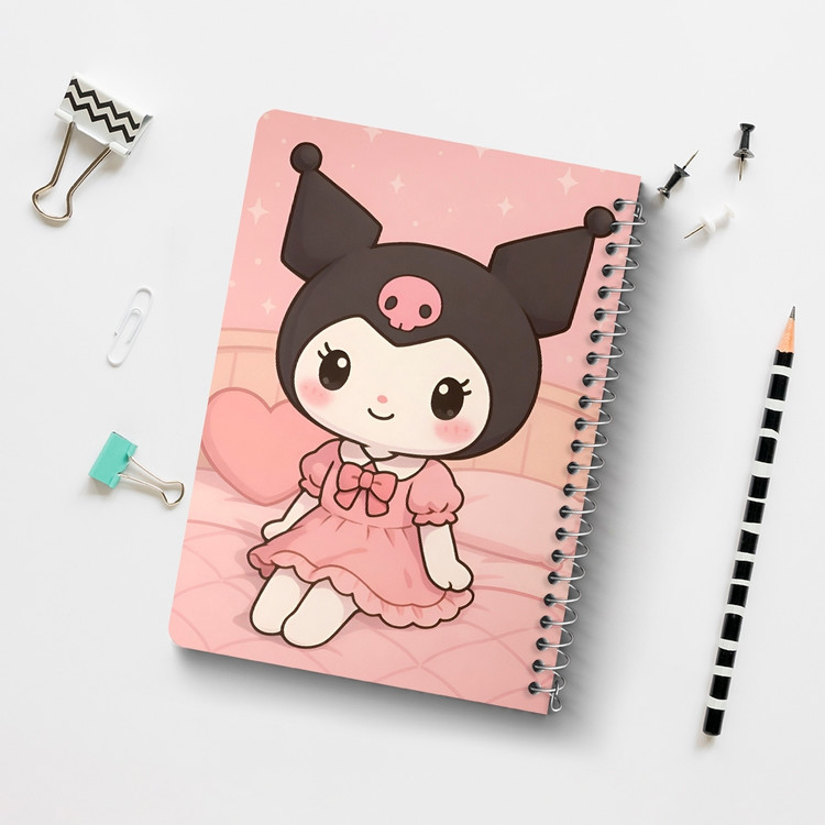 دفتر طراحی 50 برگ خندالو طرح کرومی (Kuromi) کد N9658