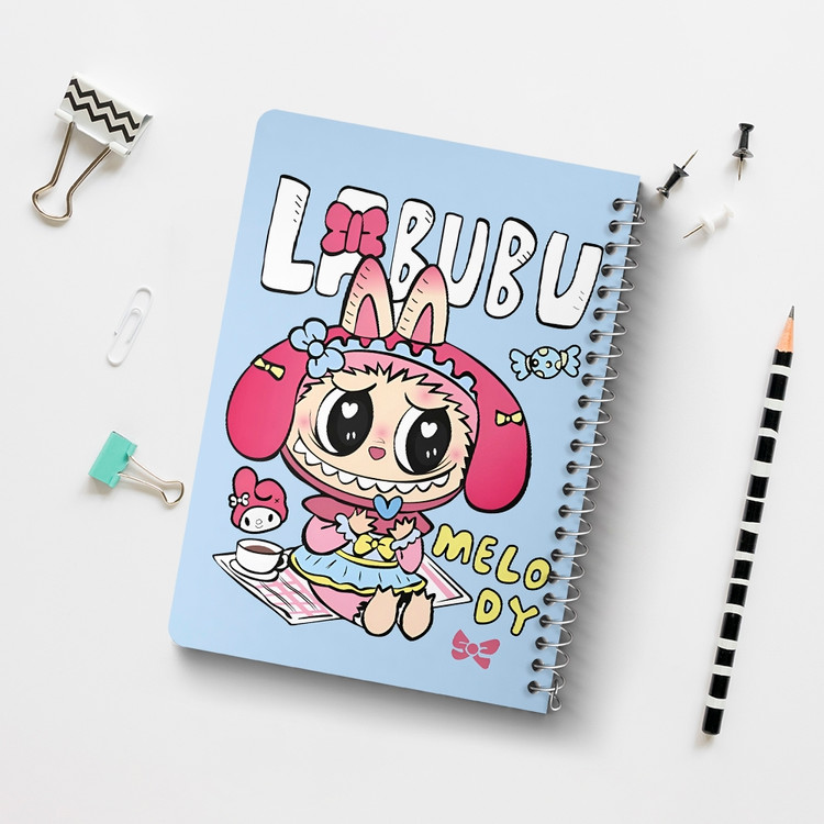 دفتر طراحی 50 برگ خندالو طرح عروسک لابوبو (Labubu) کد N9628