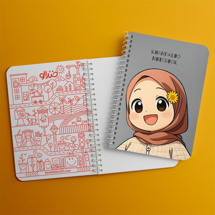 دفتر طراحی 50 برگ خندالو طرح دخترانه باحجاب کد N9539