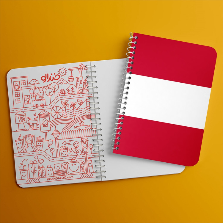 دفتر طراحی 50 برگ خندالو طرح پرچم اتریش (Austria) کد 38495