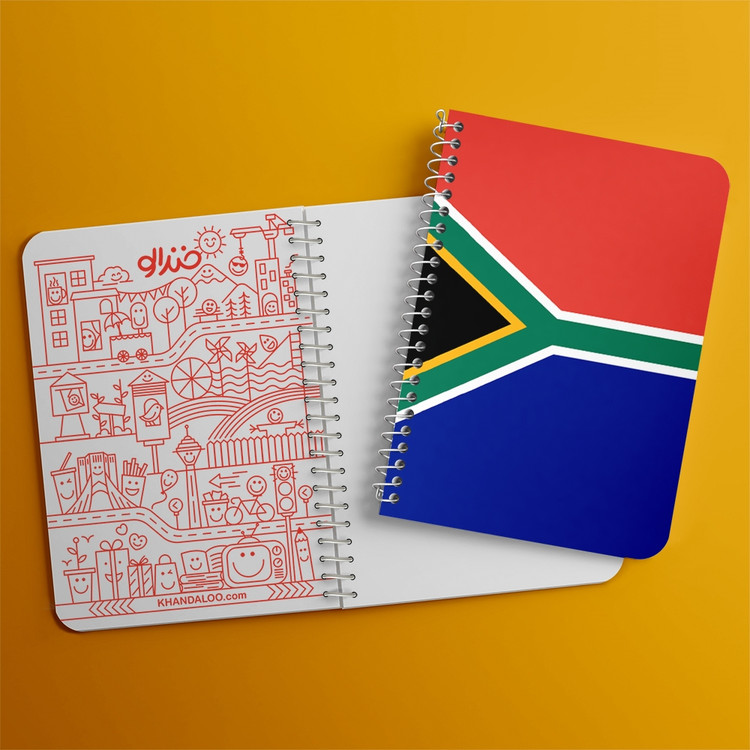 دفتر طراحی 50 برگ خندالو طرح پرچم آفریقای جنوبی (South Africa) کد 38489