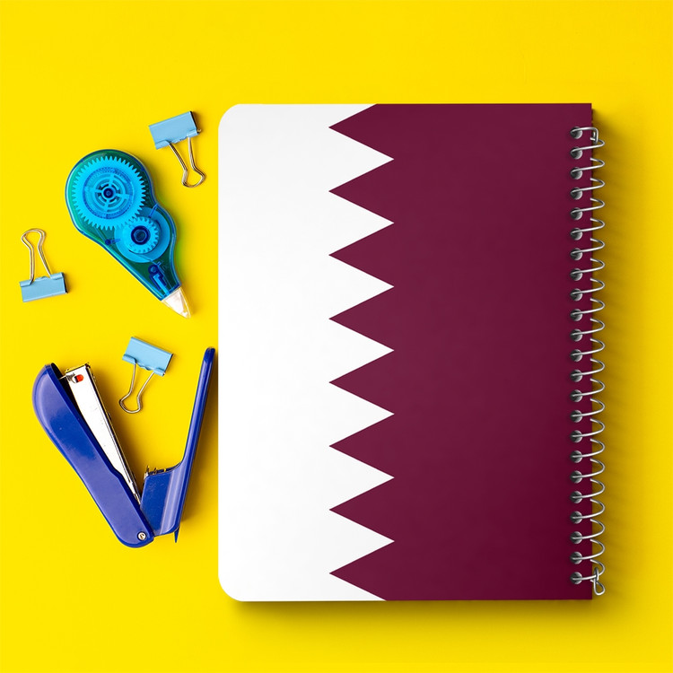 دفتر طراحی 50 برگ خندالو طرح پرچم قطر (Qatar) کد 38453