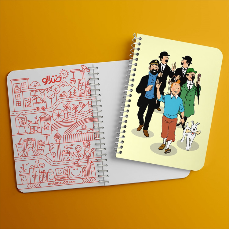 دفتر طراحی 50 برگ خندالو طرح تن تن (Tintin) کد 38329