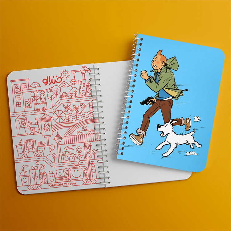 دفتر طراحی 50 برگ خندالو طرح تن تن (Tintin) کد 38320