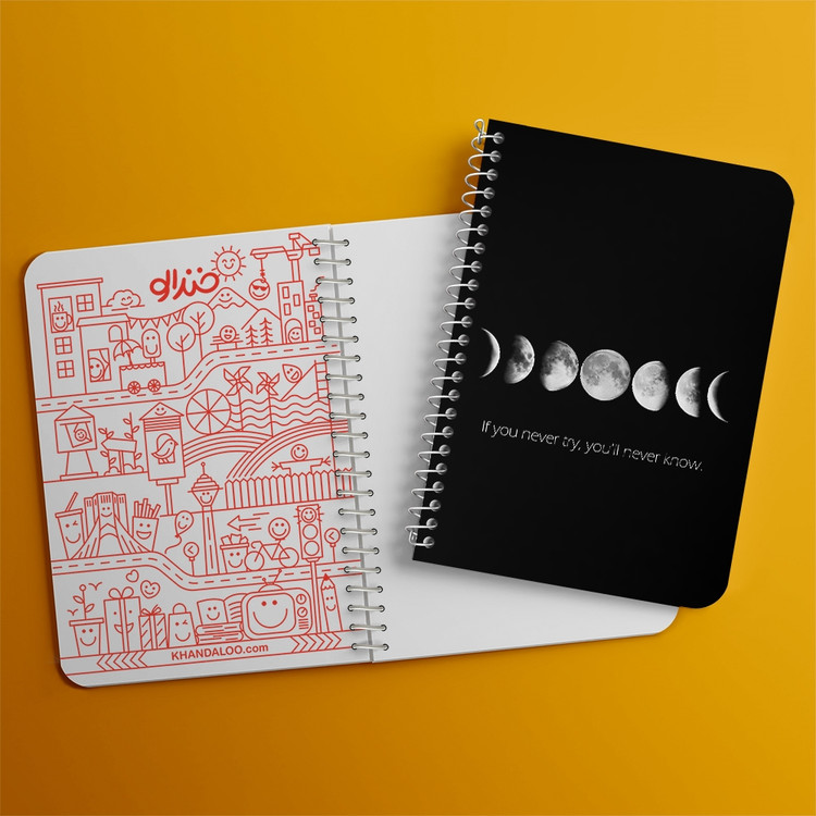 دفتر طراحی 50 برگ خندالو طرح ماه (Moon) کد 38058