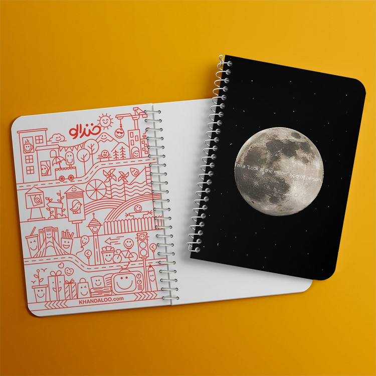 دفتر طراحی 50 برگ خندالو طرح ماه (Moon) کد 38054