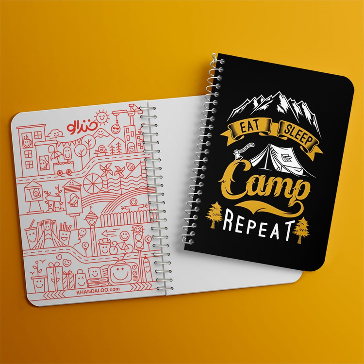 دفتر طراحی 50 برگ خندالو طرح کمپینگ (Camping) کد 37806