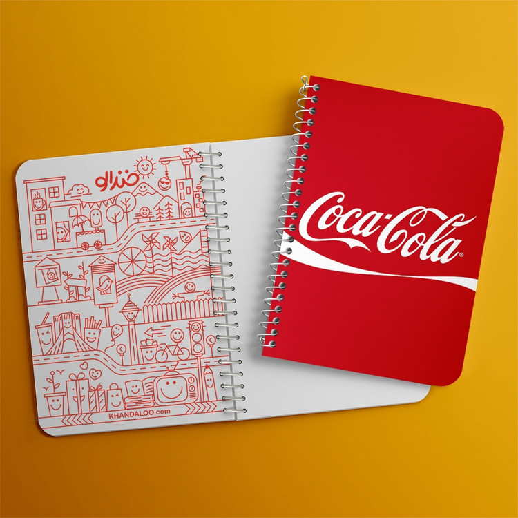 دفتر شطرنجی 50 برگ خندالو طرح کوکاکولا Coca-Cola کد 6205