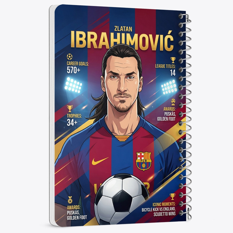 دفتر شطرنجی 50 برگ خندالو طرح زلاتان ابراهیموویچ (Zlatan Ibrahimović) کد F14707