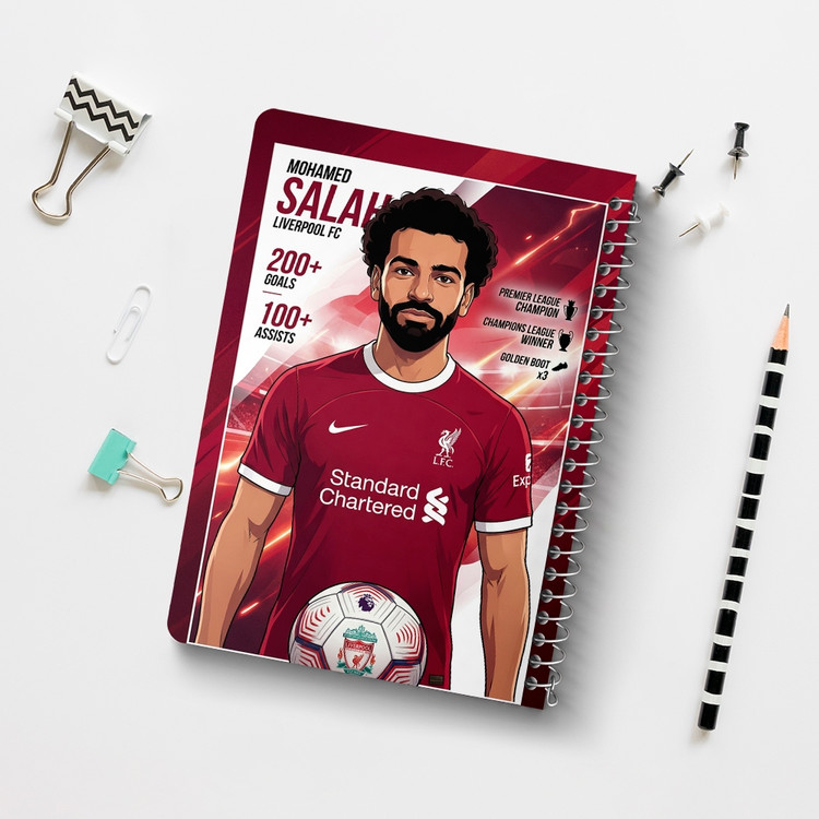 دفتر شطرنجی 50 برگ خندالو طرح محمد صلاح (Mohamed Salah) کد F14704