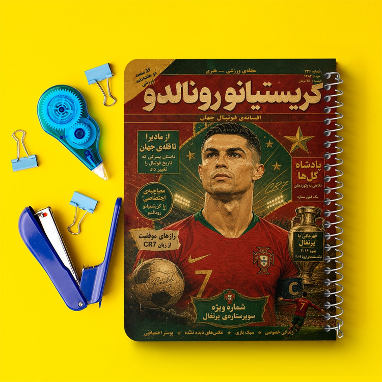 دفتر شطرنجی 50 برگ خندالو طرح کریستیانو رونالدو (Cristiano Ronaldo) کد F14693