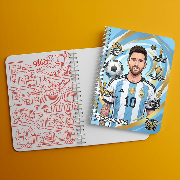 دفتر شطرنجی 50 برگ خندالو طرح لیونل مسی (Lionel Messi) کد F14689