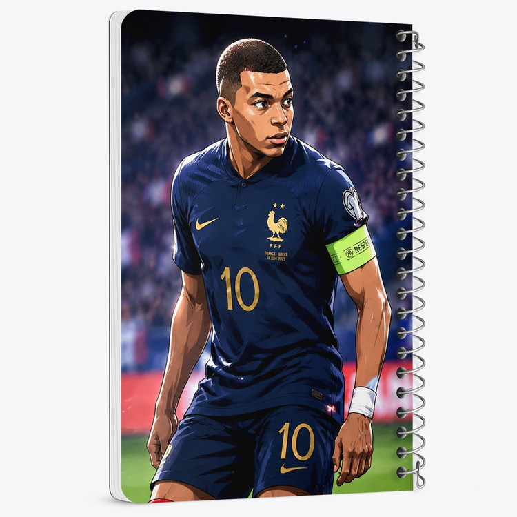 دفتر شطرنجی 50 برگ خندالو طرح کیلیان امباپه (Kylian Mbappé) کد F14675