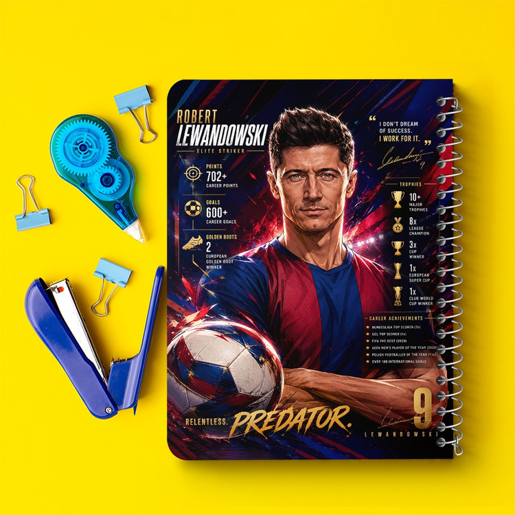 دفتر شطرنجی 50 برگ خندالو طرح روبرت لواندوفسکی (Robert Lewandowski) کد F14672