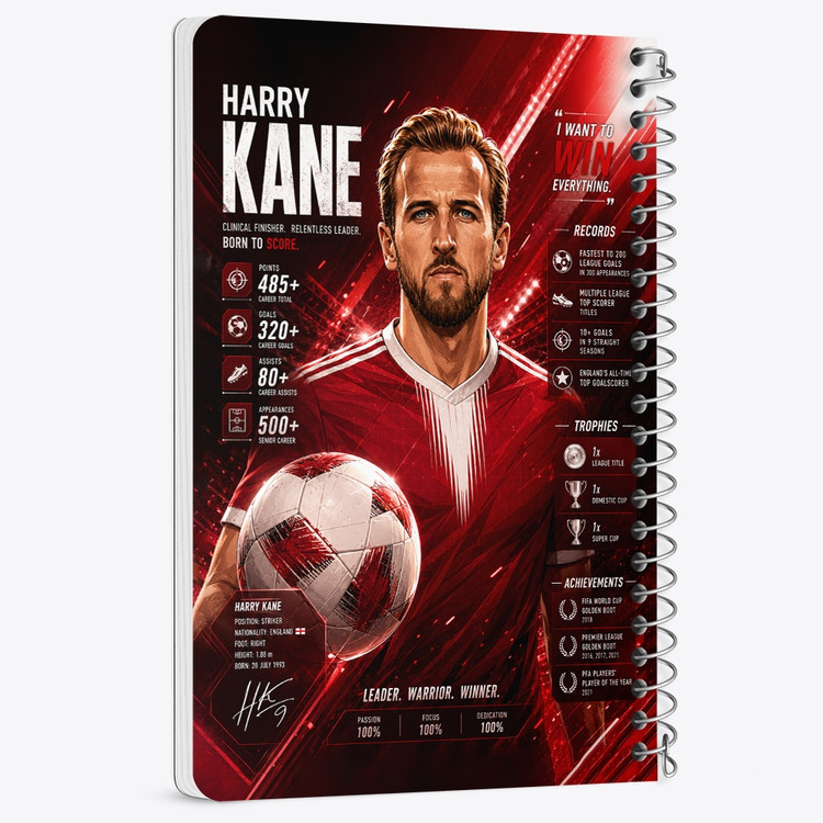 دفتر شطرنجی 50 برگ خندالو طرح هری کین (Harry Kane) کد F14669