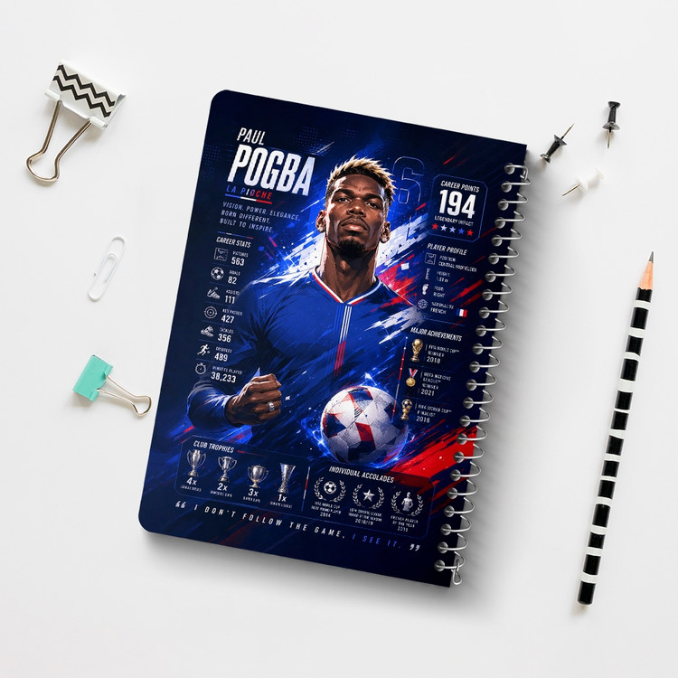 دفتر شطرنجی 50 برگ خندالو طرح پل پوگبا (Paul Pogba) کد F14666