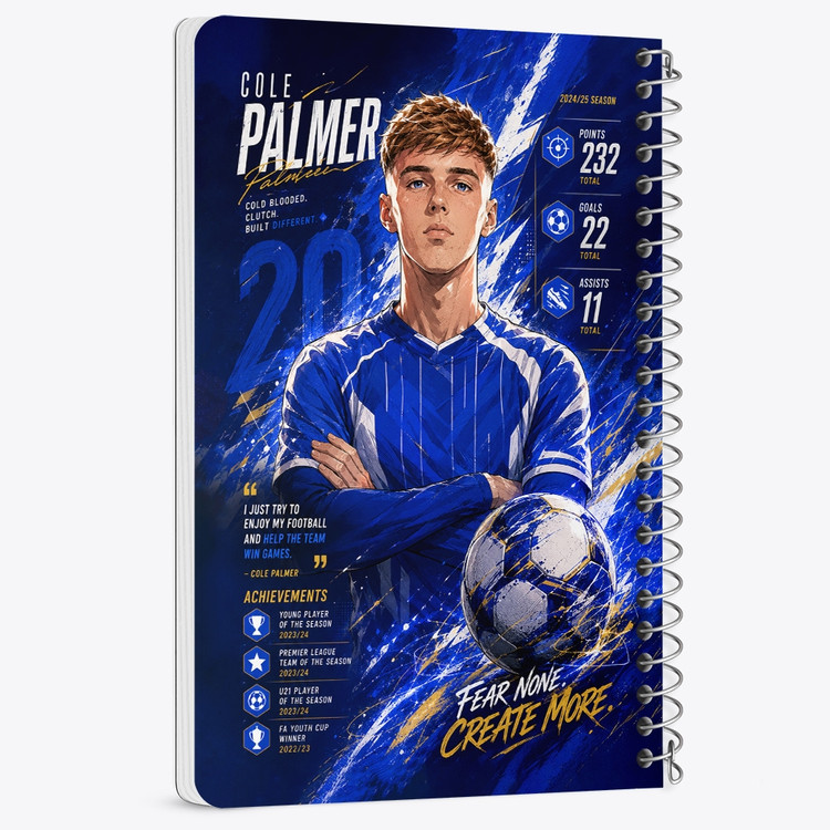 دفتر شطرنجی 50 برگ خندالو طرح کول پالمر (Cole Palmer) کد F14665