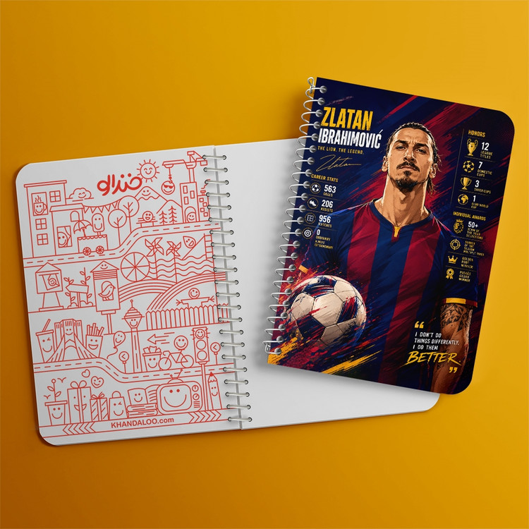 دفتر شطرنجی 50 برگ خندالو طرح زلاتان ابراهیموویچ (Zlatan Ibrahimović) کد F14664