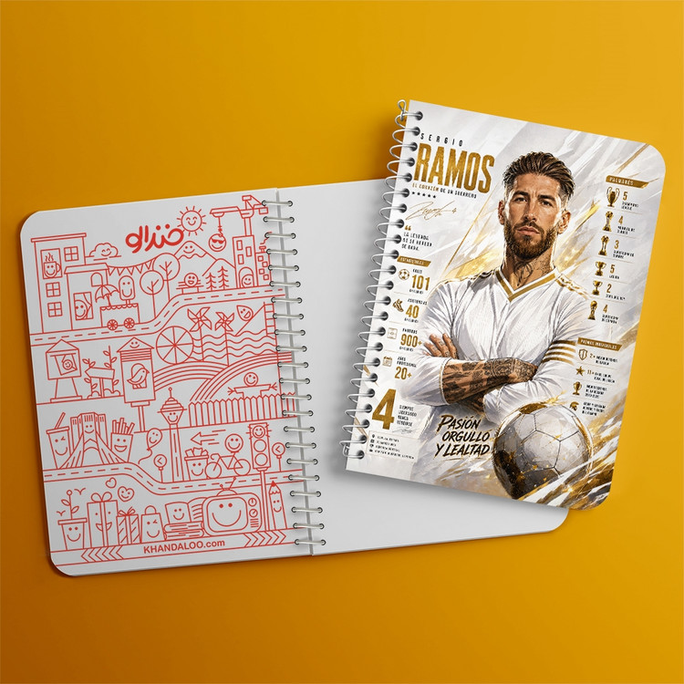 دفتر شطرنجی 50 برگ خندالو طرح سرخیو راموس (Sergio Ramos) کد F14662