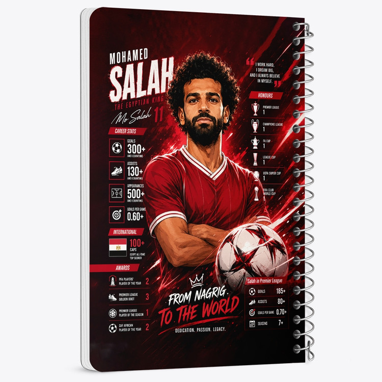 دفتر شطرنجی 50 برگ خندالو طرح محمد صلاح (Mohamed Salah) کد F14658
