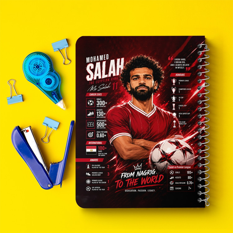 دفتر شطرنجی 50 برگ خندالو طرح محمد صلاح (Mohamed Salah) کد F14658