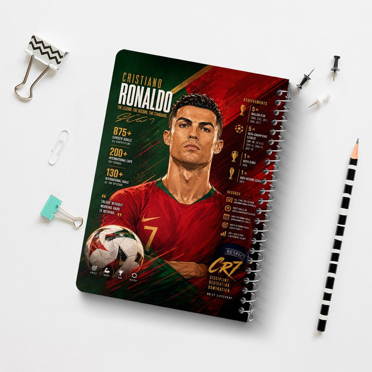 دفتر شطرنجی 50 برگ خندالو طرح کریستیانو رونالدو (Cristiano Ronaldo) کد F14656