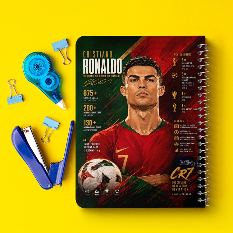 دفتر شطرنجی 50 برگ خندالو طرح کریستیانو رونالدو (Cristiano Ronaldo) کد F14656