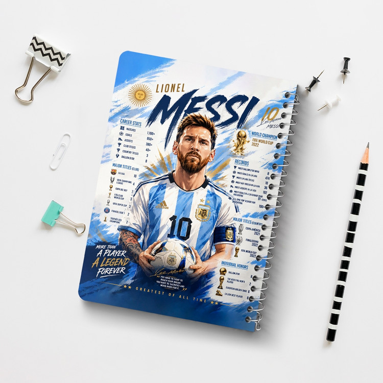 دفتر شطرنجی 50 برگ خندالو طرح لیونل مسی (Lionel Messi) کد F14655