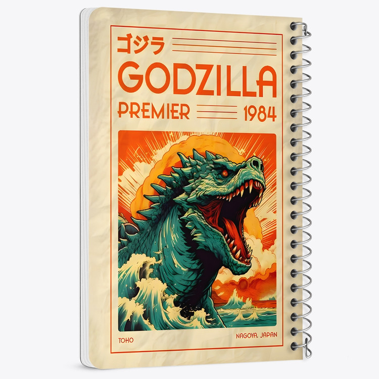 دفتر شطرنجی 50 برگ خندالو طرح فیلم گودزیلا (Movie Godzilla) کد F14612