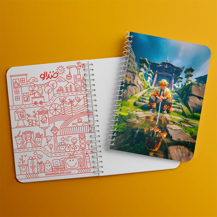 دفتر شطرنجی 50 برگ خندالو طرح زنیتسو شیطان کش (demon slayer) کد F14610