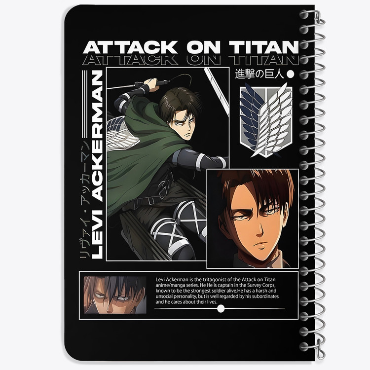 دفتر شطرنجی 50 برگ خندالو طرح لیوای اتک آن تایتان (Attack On Titan) کد F14595