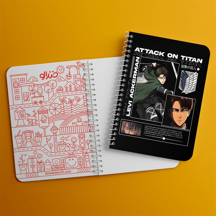 دفتر شطرنجی 50 برگ خندالو طرح لیوای اتک آن تایتان (Attack On Titan) کد F14595