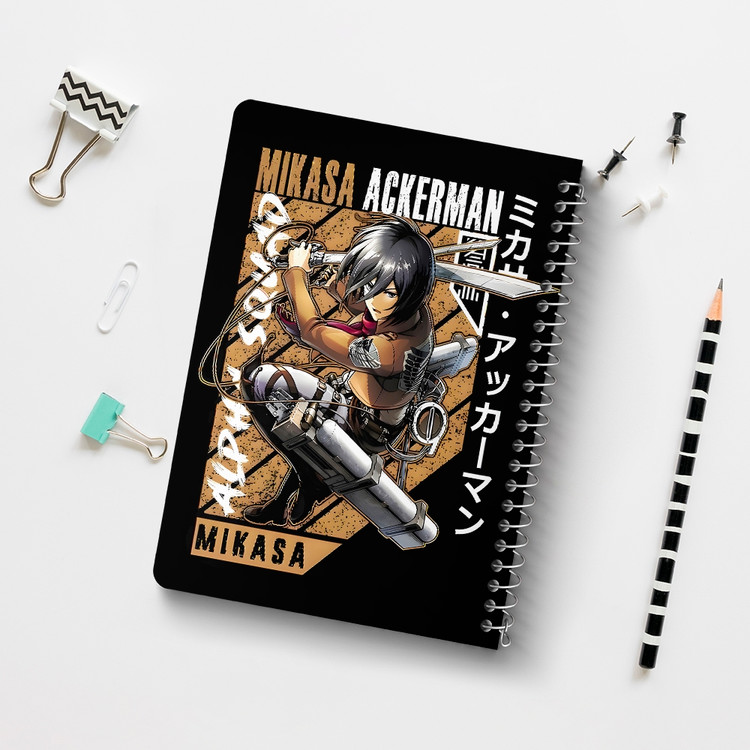 دفتر شطرنجی 50 برگ خندالو طرح میکاسا اتک آن تایتان (Attack On Titan) کد F14593