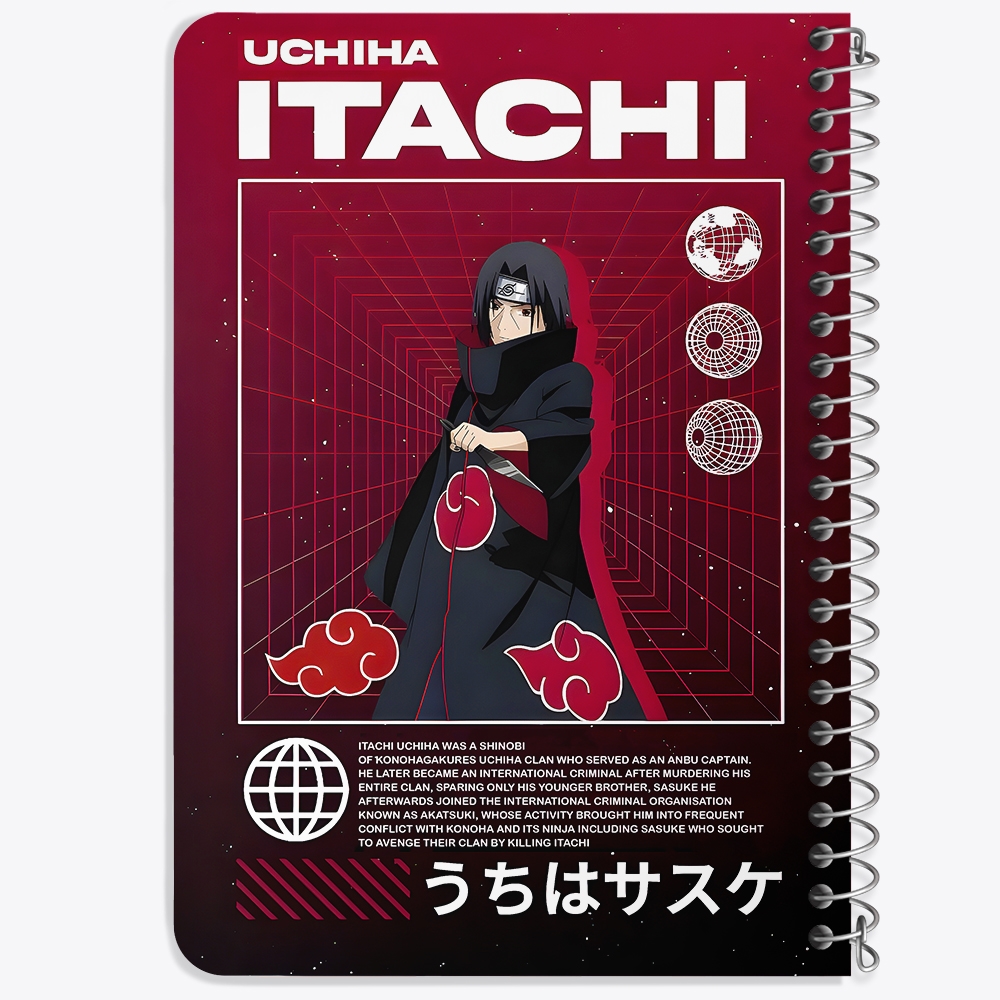 دفتر شطرنجی 50 برگ خندالو طرح ایتاچی اوچیها ناروتو (Naruto) کد F14575