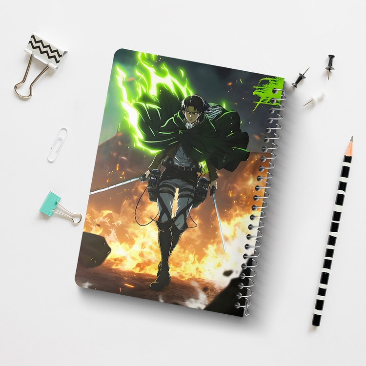 دفتر شطرنجی 50 برگ خندالو طرح لیوای اتک آن تایتان (Attack On Titan) کد F14515