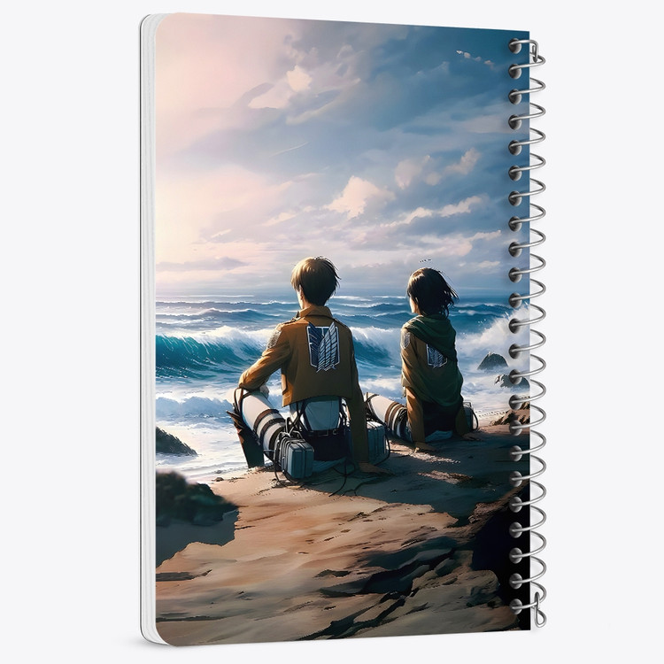دفتر شطرنجی 50 برگ خندالو طرح میکاسا و ارن اتک آن تایتان (Attack On Titan) کد F14512